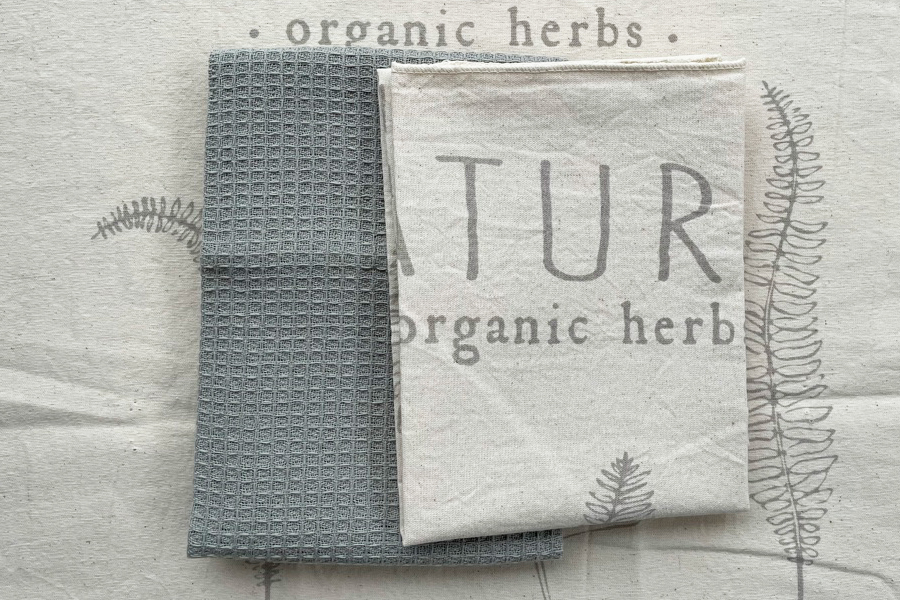 Set x 2 Repasadores Organic Herbs Gris
