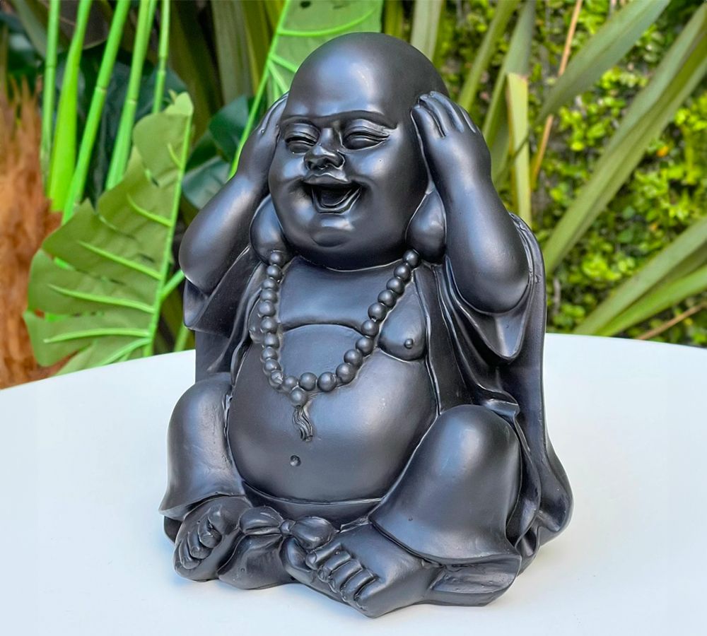 Buda Zen Sordo Negro 21 cm