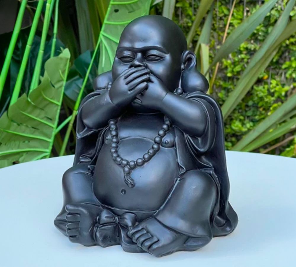 Buda Zen Mudo Negro 21 cm